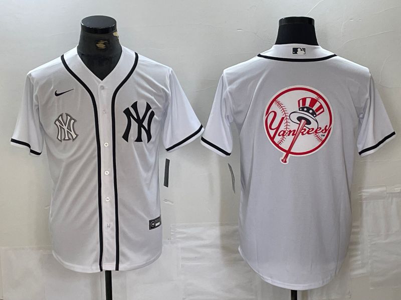 Men New York Yankees Blank White Third generation joint name Nike 2024 MLB Jersey style 5